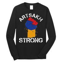 Artsakh Strong Armenian Flag Colors Protest Fist Long Sleeve Shirt