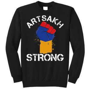 Artsakh Strong Armenian Flag Colors Protest Fist Sweatshirt