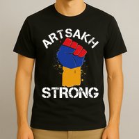 Artsakh Strong Armenian Flag Colors Protest Fist T-Shirt