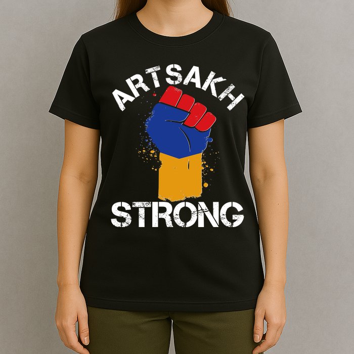 Artsakh Strong Armenian Flag Colors Protest Fist T-Shirt