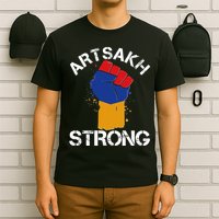 Artsakh Strong Armenian Flag Colors Protest Fist T-Shirt