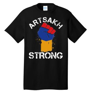 Artsakh Strong Armenian Flag Colors Protest Fist Tall T-Shirt