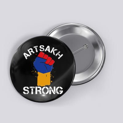 Artsakh Strong Armenian Flag Colors Protest Fist Button