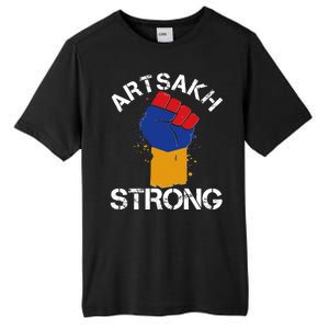 Artsakh Strong Armenian Flag Colors Protest Fist Tall Fusion ChromaSoft Performance T-Shirt