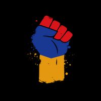 Artsakh Strong Armenian Flag Colors Protest Fist Mug