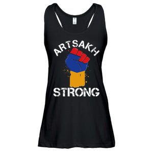 Artsakh Strong Armenian Flag Colors Protest Fist Ladies Essential Flowy Tank