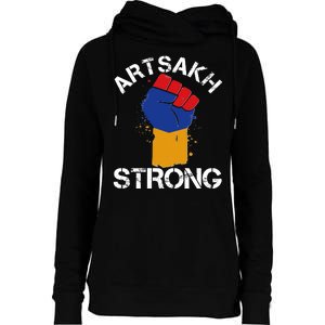 Artsakh Strong Armenian Flag Colors Protest Fist Womens Funnel Neck Pullover Hood