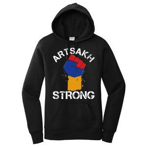 Artsakh Strong Armenian Flag Colors Protest Fist Women's Pullover Hoodie