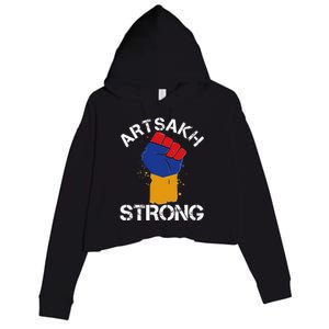 Artsakh Strong Armenian Flag Colors Protest Fist Crop Fleece Hoodie