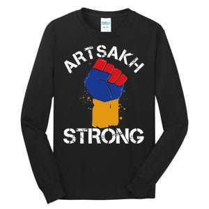 Artsakh Strong Armenian Flag Colors Protest Fist Tall Long Sleeve T-Shirt