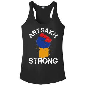 Artsakh Strong Armenian Flag Colors Protest Fist Ladies PosiCharge Competitor Racerback Tank