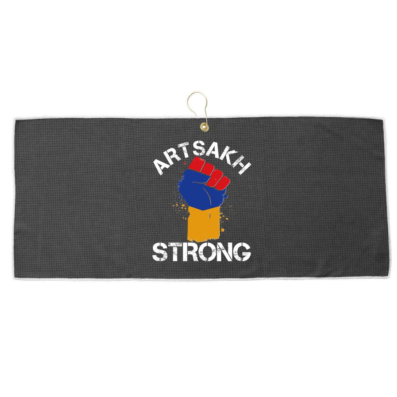 Artsakh Strong Armenian Flag Colors Protest Fist Large Microfiber Waffle Golf Towel