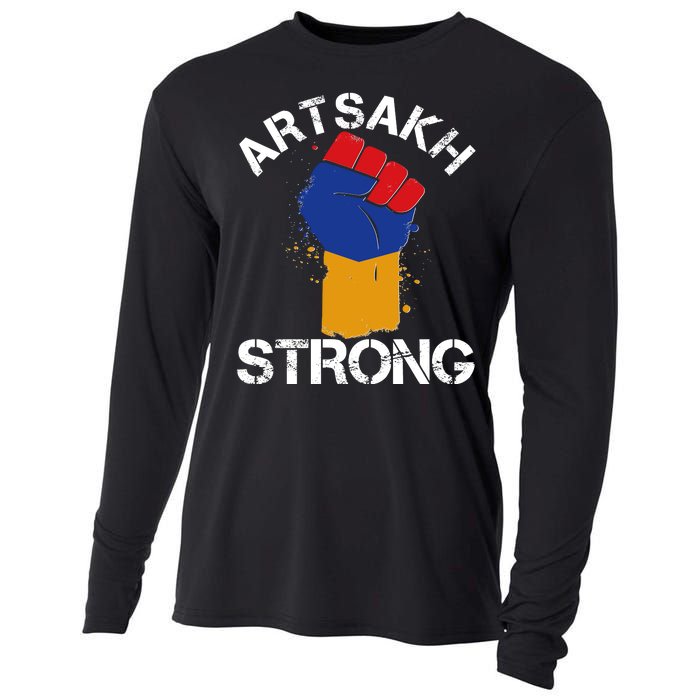 Artsakh Strong Armenian Flag Colors Protest Fist Cooling Performance Long Sleeve Crew