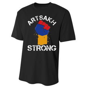 Artsakh Strong Armenian Flag Colors Protest Fist Performance Sprint T-Shirt