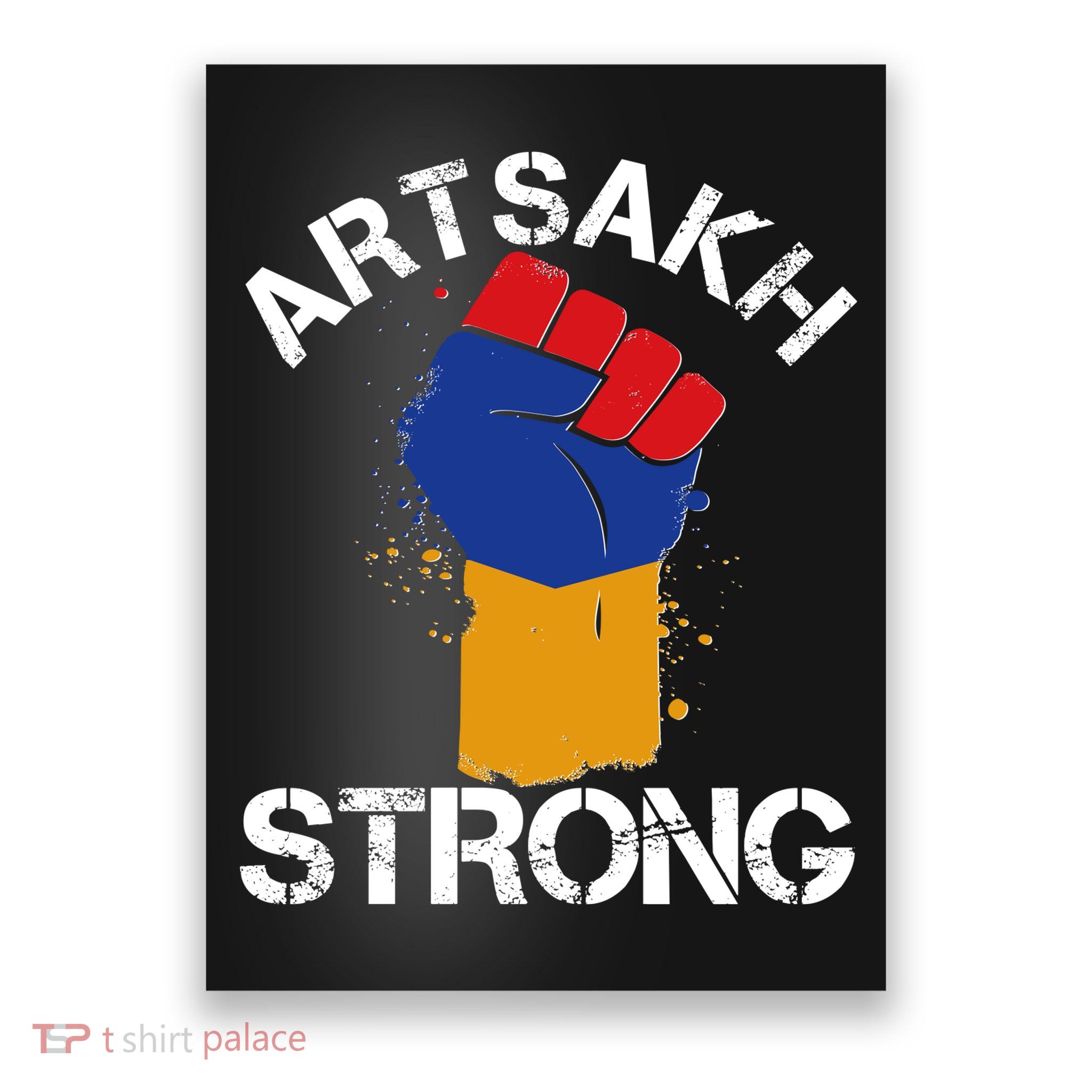 Artsakh Strong Armenian Flag Colors Protest Fist Poster