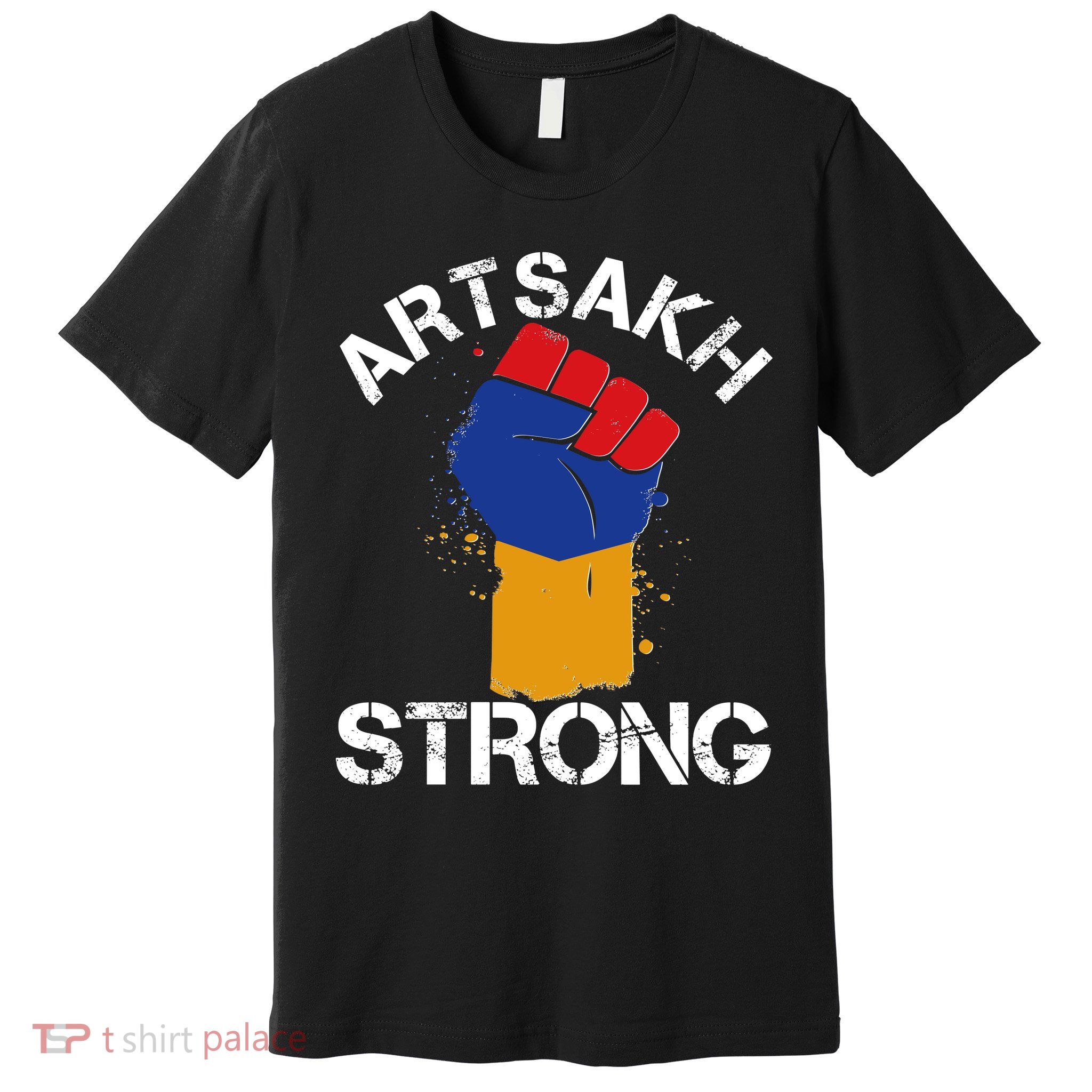 Artsakh Strong Armenian Flag Colors Protest Fist Premium T-Shirt