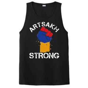 Artsakh Strong Armenian Flag Colors Protest Fist PosiCharge Competitor Tank