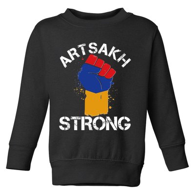 Artsakh Strong Armenian Flag Colors Protest Fist Toddler Sweatshirt