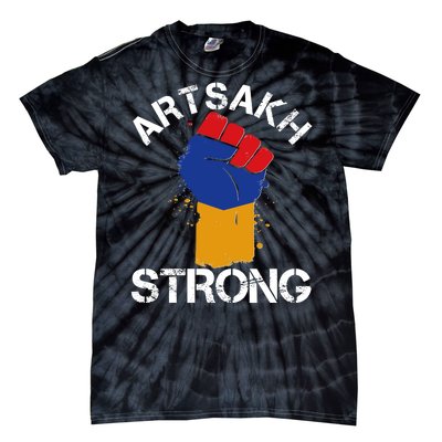 Artsakh Strong Armenian Flag Colors Protest Fist Tie-Dye T-Shirt