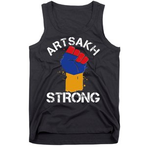 Artsakh Strong Armenian Flag Colors Protest Fist Tank Top