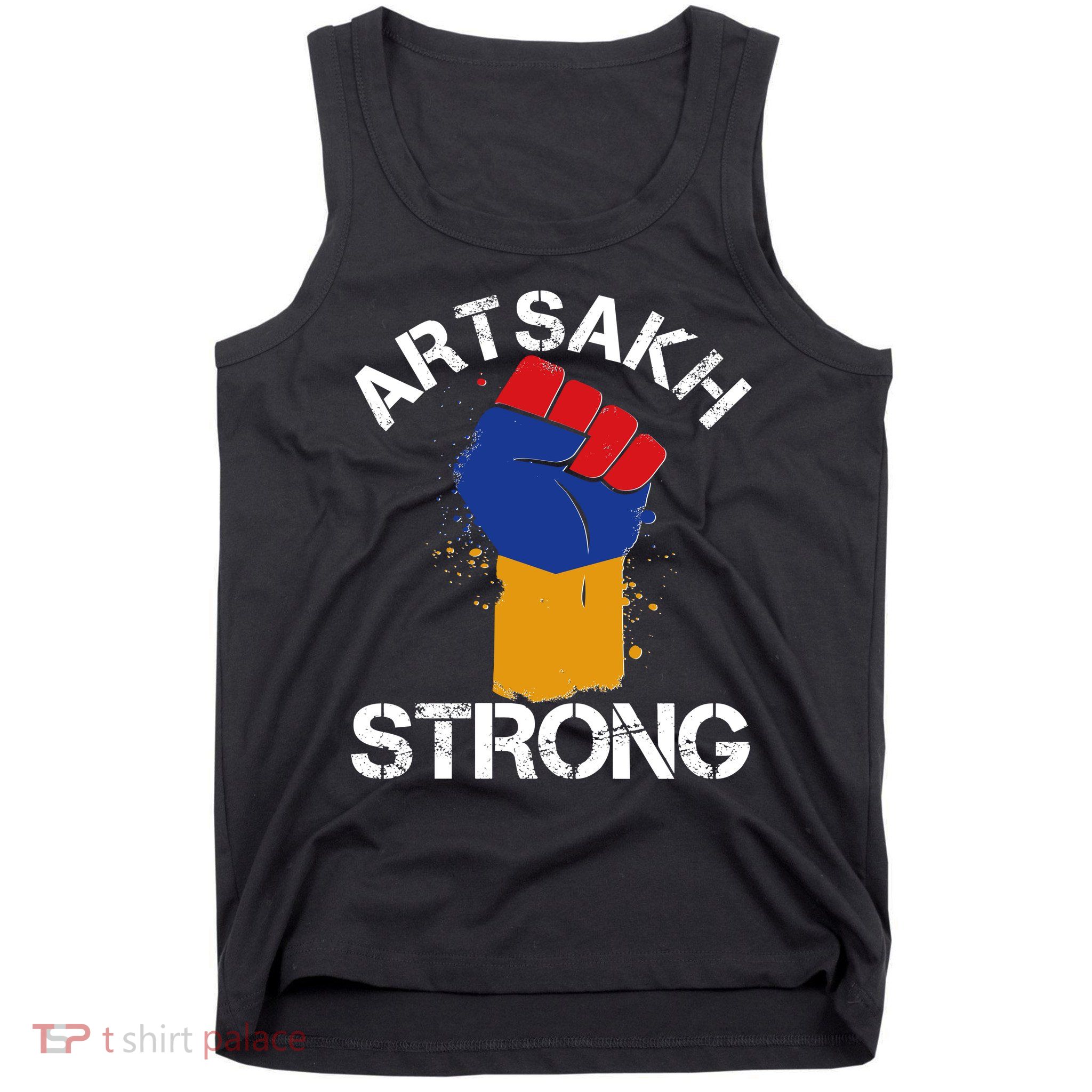 Artsakh Strong Armenian Flag Colors Protest Fist Tank Top