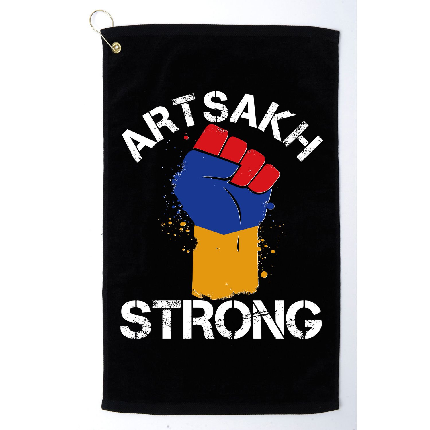 Artsakh Strong Armenian Flag Colors Protest Fist Golf Towel