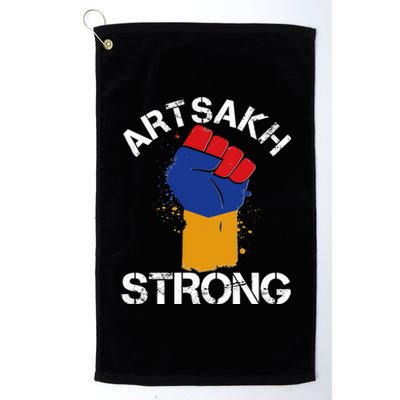 Artsakh Strong Armenian Flag Colors Protest Fist Platinum Collection Golf Towel