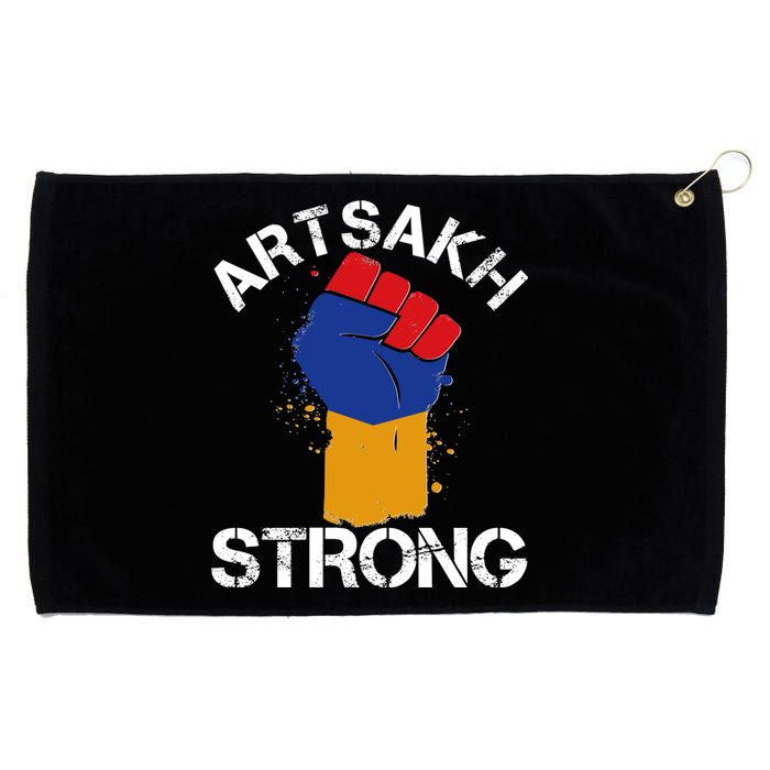 Artsakh Strong Armenian Flag Colors Protest Fist Grommeted Golf Towel