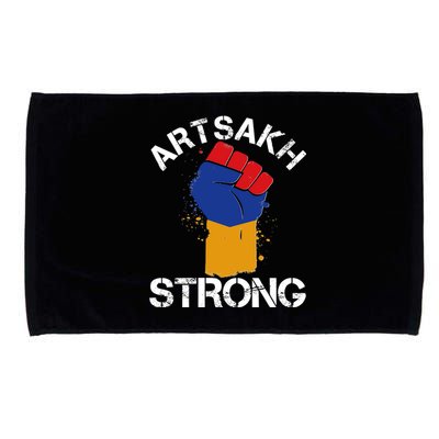 Artsakh Strong Armenian Flag Colors Protest Fist Microfiber Hand Towel