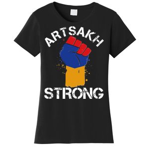 Artsakh Strong Armenian Flag Colors Protest Fist Women's T-Shirt