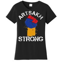 Artsakh Strong Armenian Flag Colors Protest Fist Women's T-Shirt