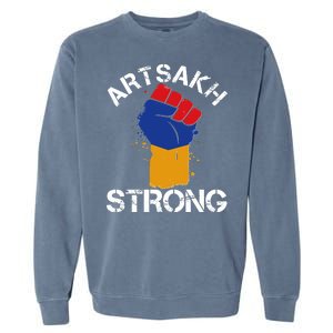 Artsakh Strong Armenian Flag Colors Protest Fist Garment-Dyed Sweatshirt