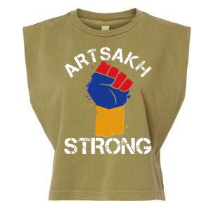 Artsakh Strong Armenian Flag Colors Protest Fist Garment-Dyed Women's Muscle Tee