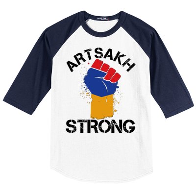 Artsakh Strong Armenian Flag Colors Protest Fist Baseball Sleeve Shirt