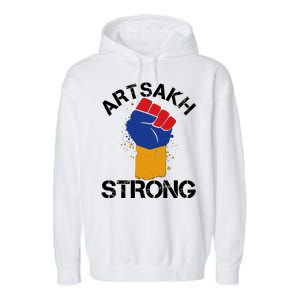 Artsakh Strong Armenian Flag Colors Protest Fist Garment-Dyed Fleece Hoodie