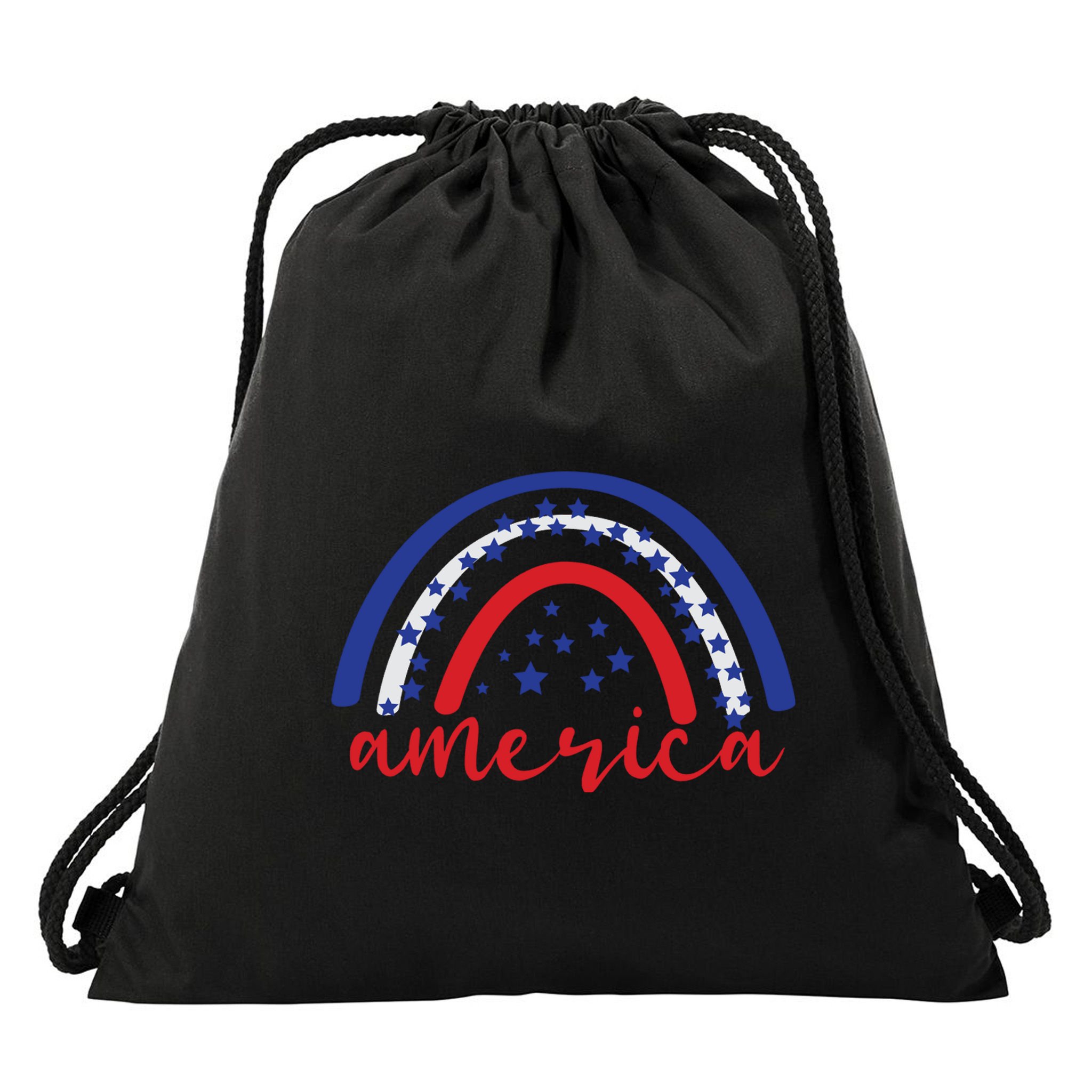America Rainbow USA Drawstring Bag