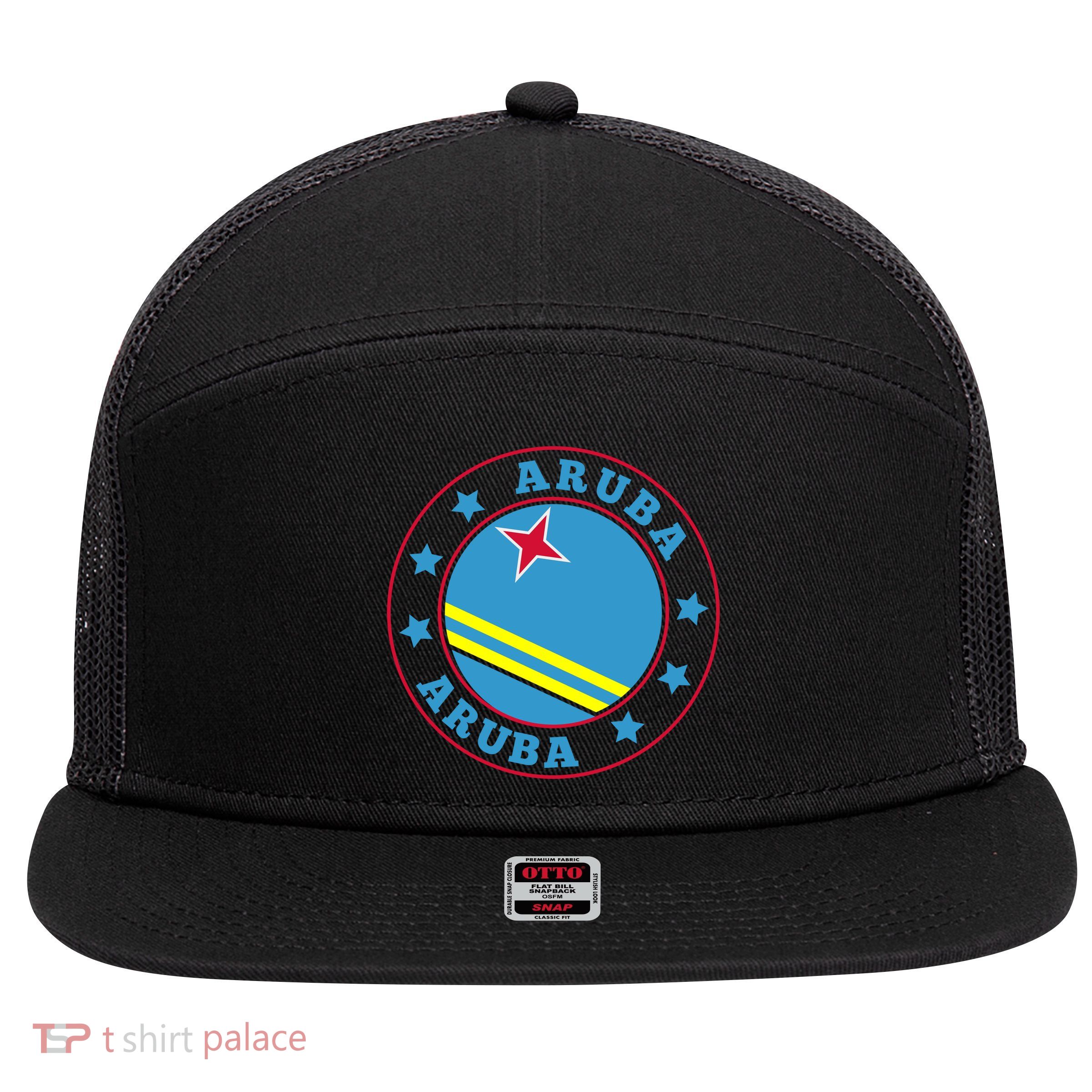 Aruba 7 Panel Mesh Trucker Snapback Hat
