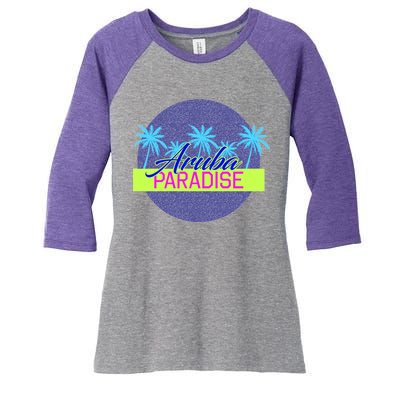 Aruba Paradise Women's Tri-Blend 3/4-Sleeve Raglan Shirt