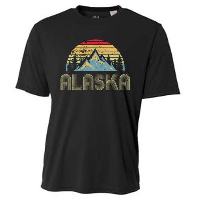 Alaska Retro Vintage Mountains Nature Hiking Cooling Performance Crew T-Shirt