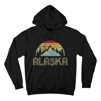 Alaska Retro Vintage Mountains Nature Hiking Hoodie