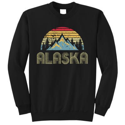 Alaska Retro Vintage Mountains Nature Hiking Sweatshirt