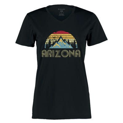 Arizona Retro Vintage Mountains Nature Hiking Women's Momentum V-Neck T-Shirt