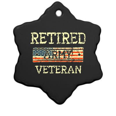 Army Retired Veteran Army American Flag Veteran Retirement Ceramic Star Ornament