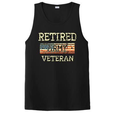 Army Retired Veteran Army American Flag Veteran Retirement PosiCharge Competitor Tank