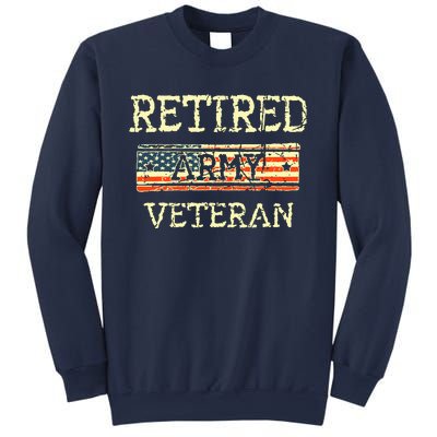 Army Retired Veteran Army American Flag Veteran Retirement Sweatshirt