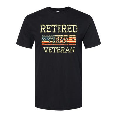 Army Retired Veteran Army American Flag Veteran Retirement Softstyle® CVC T-Shirt