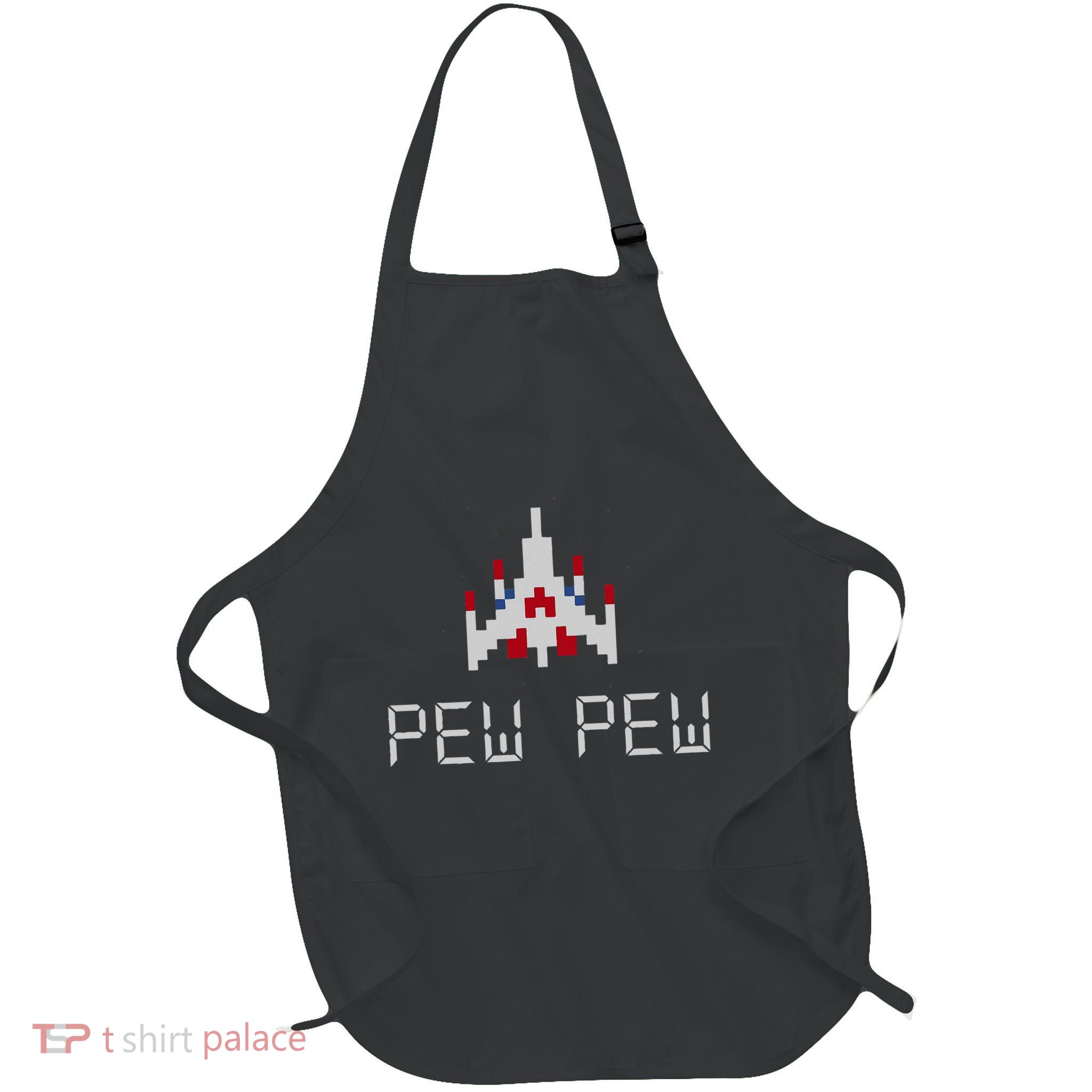 Arcade Retro Video Game Ship Full-Length Apron With Pockets