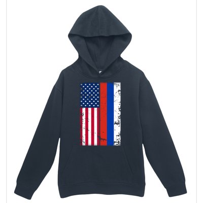 American Russia Vintage Flag Urban Pullover Hoodie