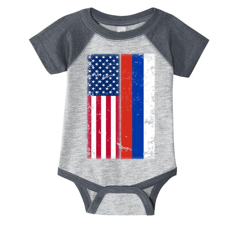 American Russia Vintage Flag Infant Baby Jersey Bodysuit