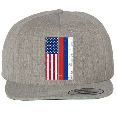 American Russia Vintage Flag Wool Snapback Cap